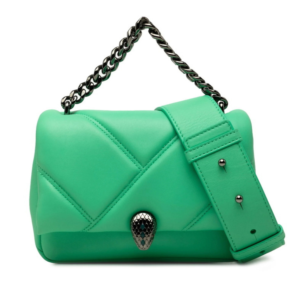 BVLGARI Serpenti Cabochon Chain Shoulder Bag, Handbag, Crossbody 2-Way, Green...